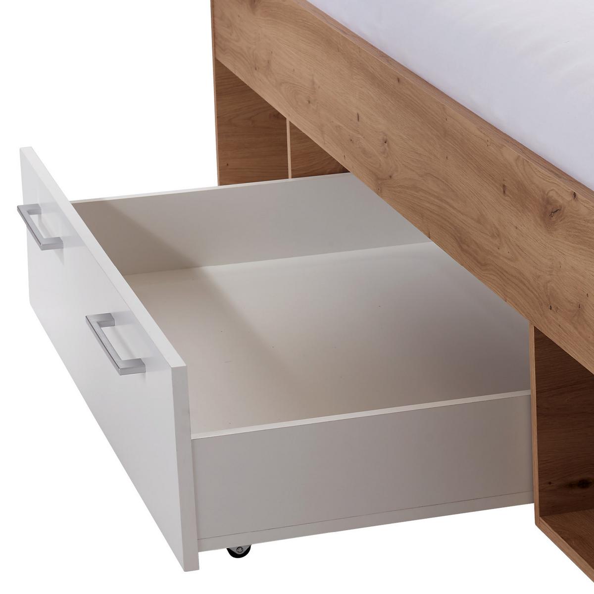 Krevet Box 90 - bijela/boje grafita, Moderno, drvni materijal (90/200cm) - Modern Living