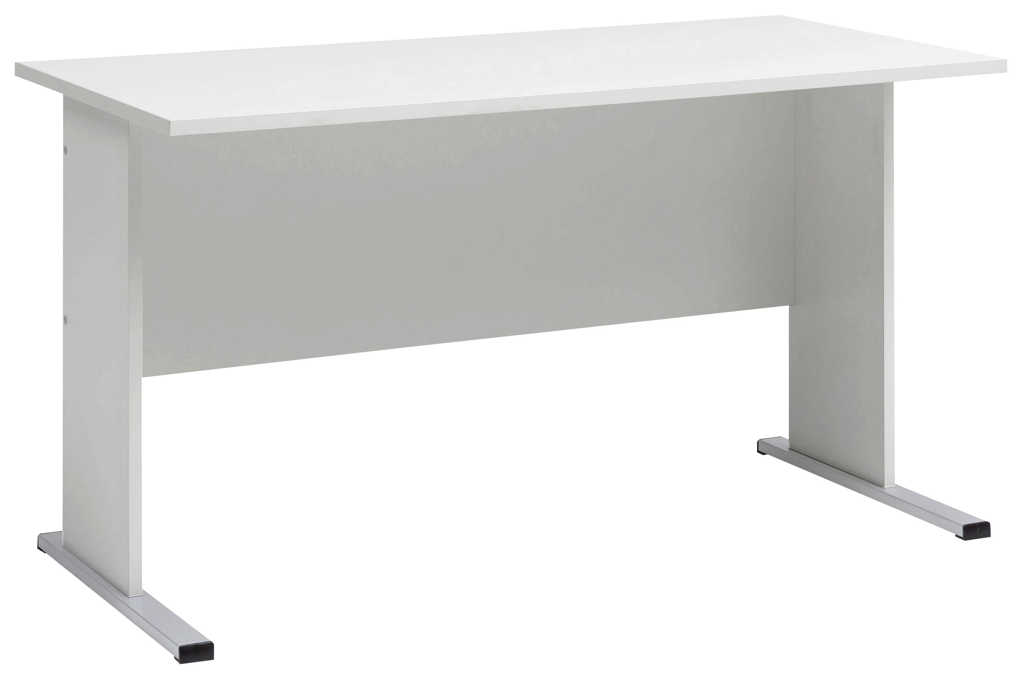 Schreibtisch "Serie 200", grau - Silberfarben/Hellgrau, Basics, Holzwerkstoff/Metall (65/140/74,2cm) - MID.YOU