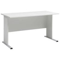 Schreibtisch "Serie 200", grau - Silberfarben/Hellgrau, Basics, Holzwerkstoff/Metall (65/140/74,2cm) - MID.YOU