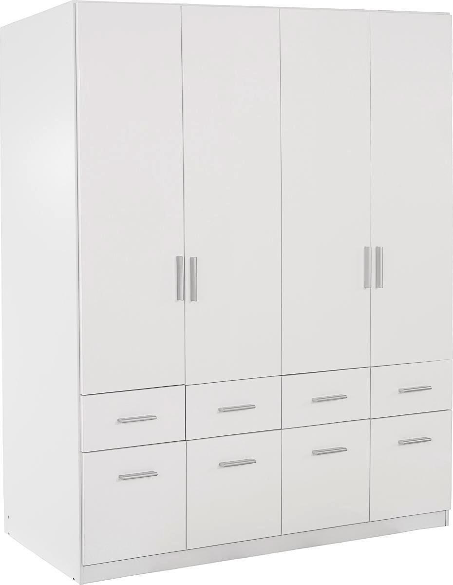 Dulap de haine Celle - alb/alb lucios intens, Modern, lemn (181/197/54cm)