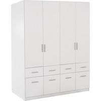 Dulap de haine Celle - alb/alb lucios intens, Modern, lemn (181/197/54cm)