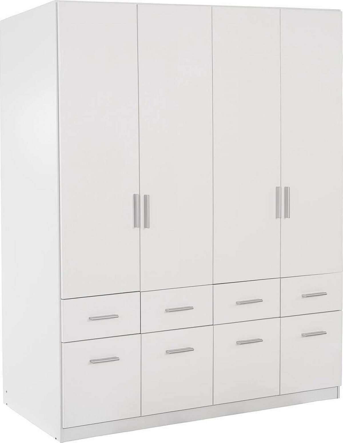 Dulap de haine Celle - alb/alb lucios intens, Modern, lemn (181/197/54cm)