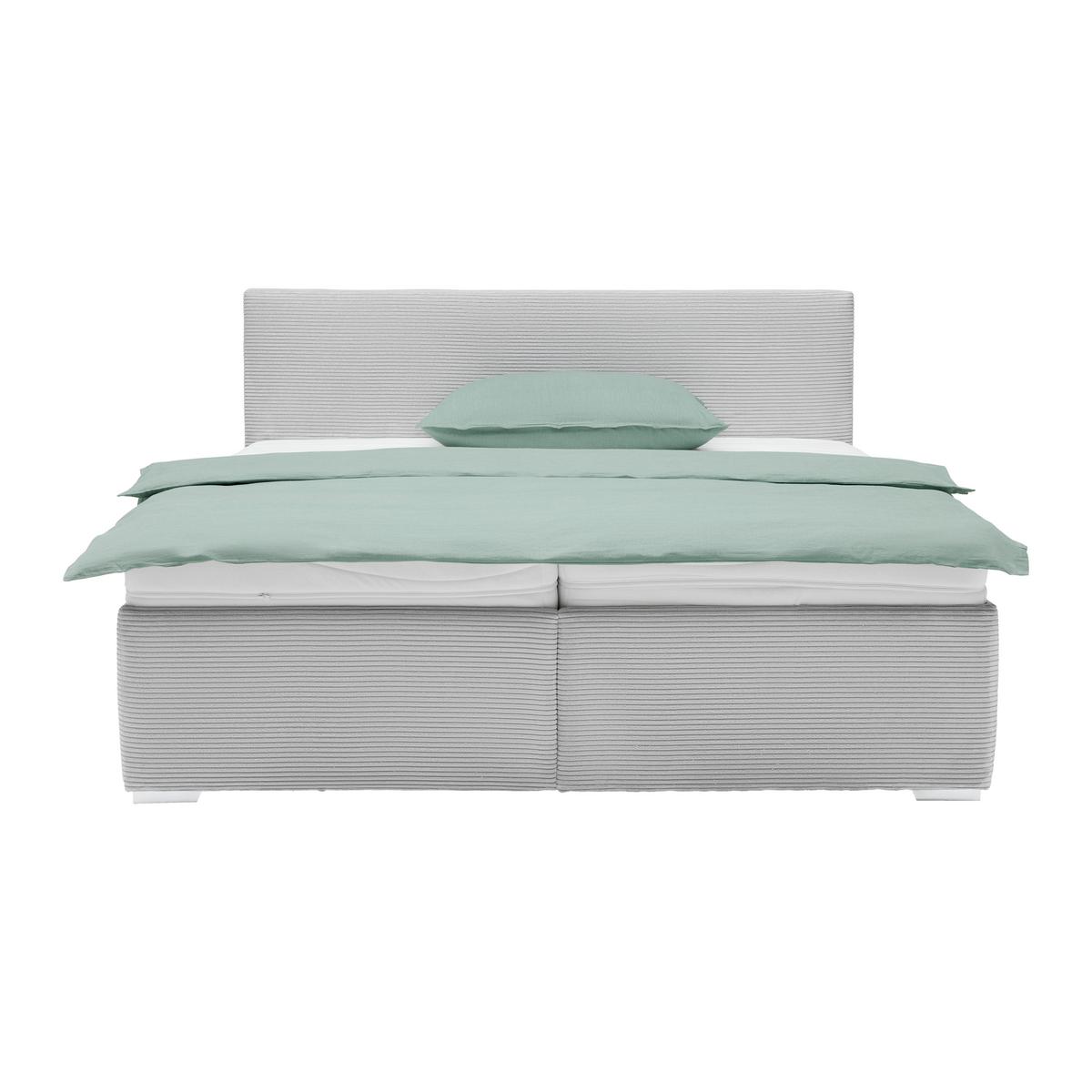 Tapecirani Krevet Lesia - bijela/siva, Konvencionalno, drvni materijal/tekstil (160/200cm) - Modern Living