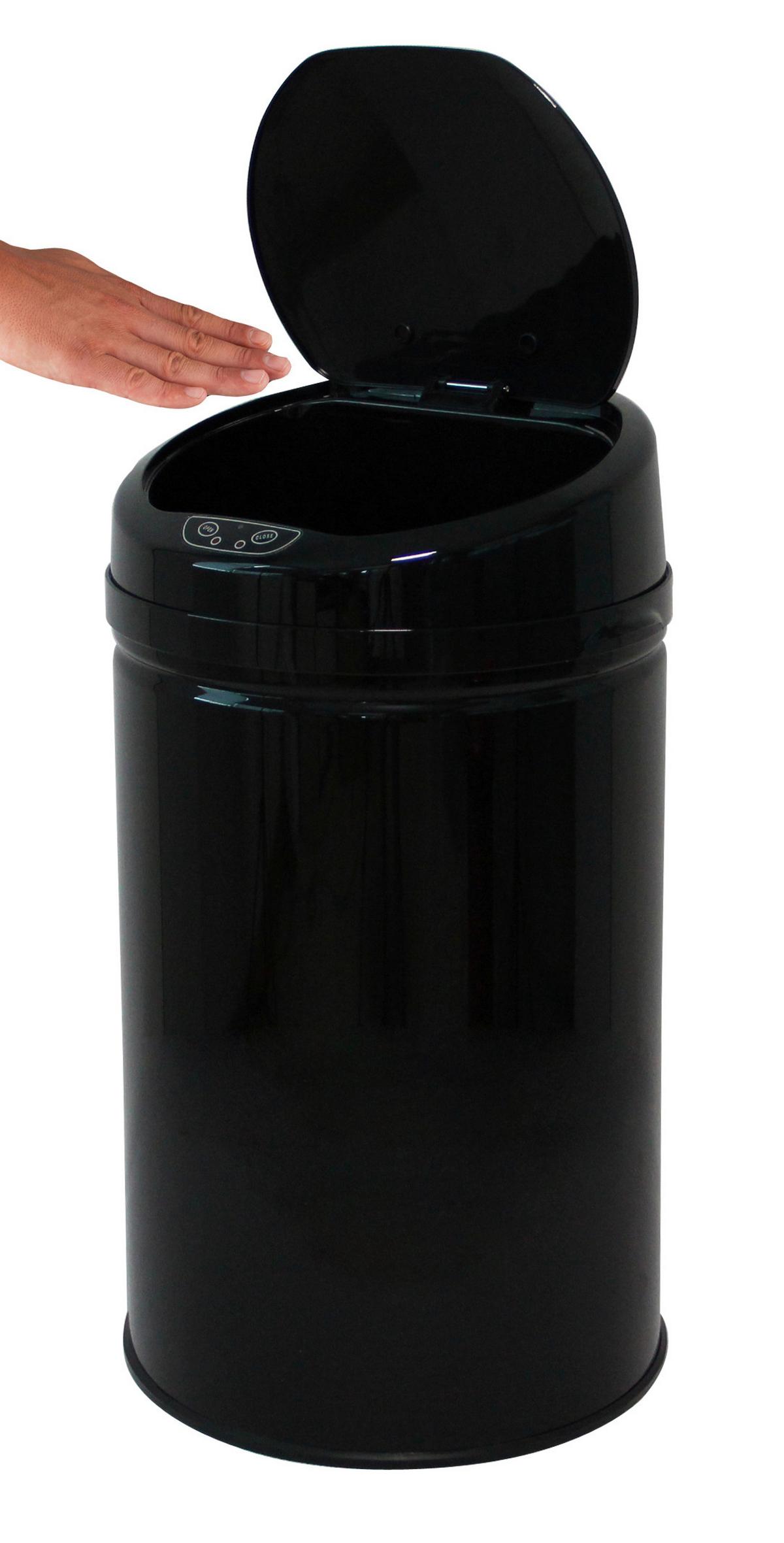 Koš Za Smeti Sensor, Črna, 30 L - črna, Trend, kovina/umetna masa (31/31/61,5cm) - Echtwerk