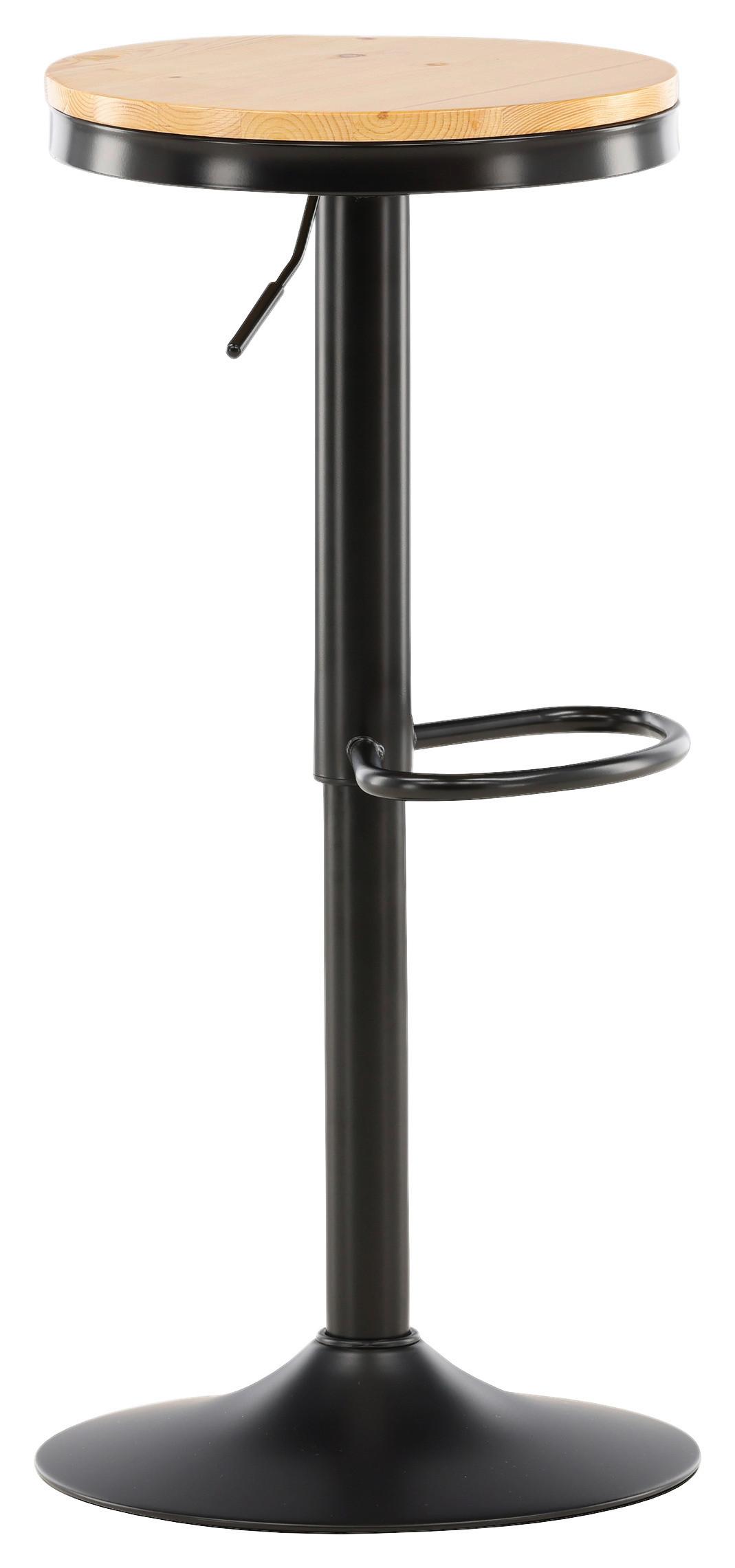 BARHOCKER-SET CONWAY - Beige/Schwarz, Design, Holz/Metall (36.5/80/37cm) - Livetastic