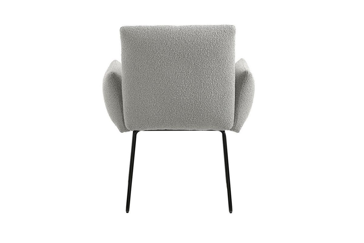 Naslanjač Bouclé, Svetlo Siva - črna/svetlo siva, Moderno, kovina/tekstil (73,5/87/64,5cm) - Livetastic