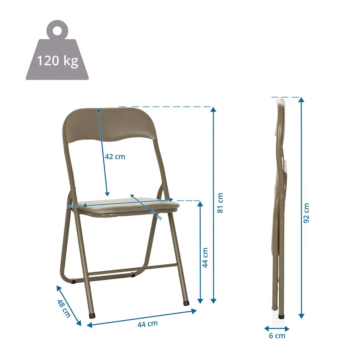 Zložljiv Stol Tudela Basic, Rjavosiva - rjavosiva, Moderno, kovina (44/81/48cm) - MID.YOU