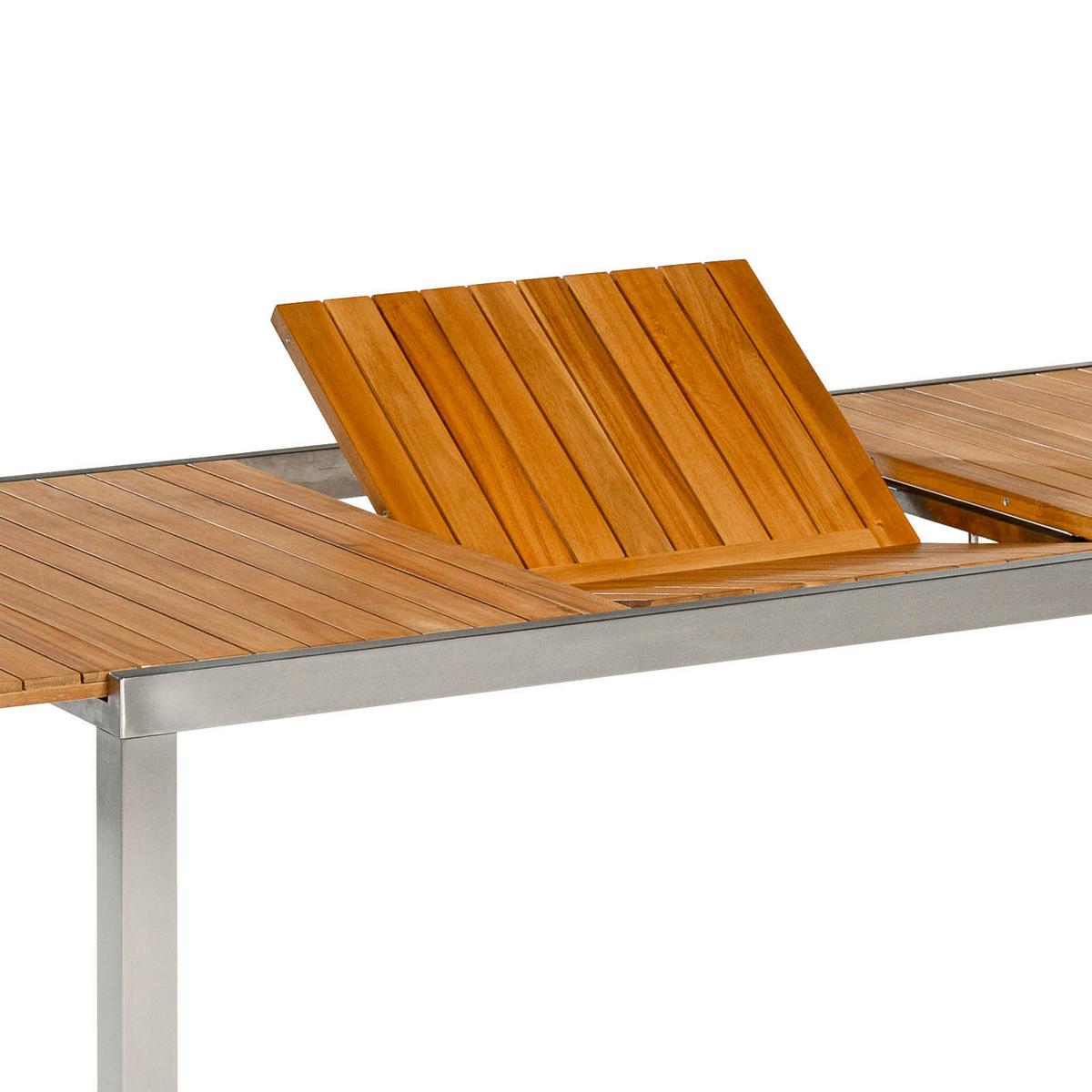 GARTENTISCHGRUPPE KEROS SET 17TLG. - Silberfarben/Naturfarben, ROMANTIK / LANDHAUS, Holz/Textil (180-240/74/100cm) - Gardenson