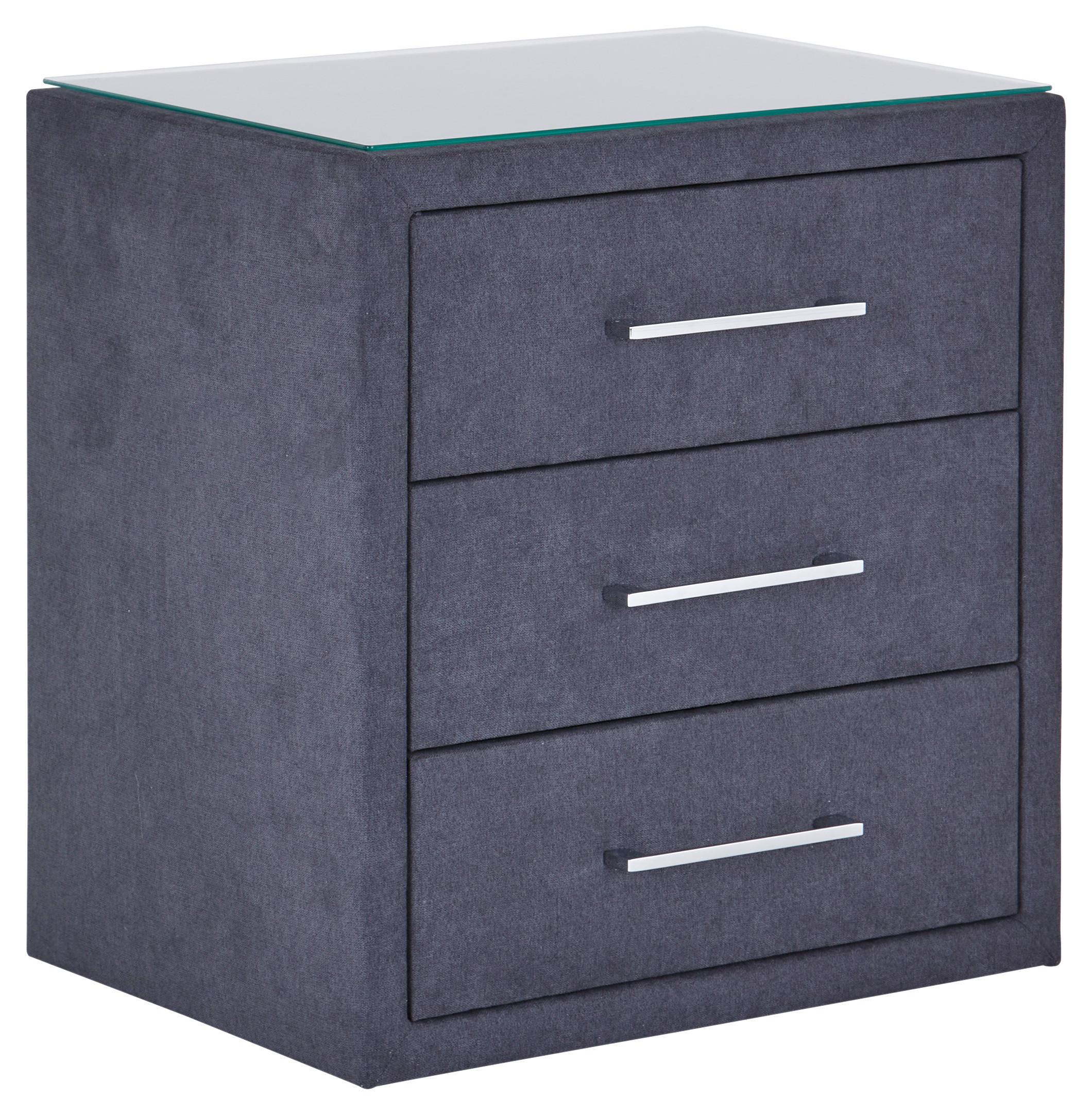 Noćni Ormarić Kleopatra - boje kroma/antracit, Konvencionalno, drvni materijal/metal (56/60/41cm) - Modern Living