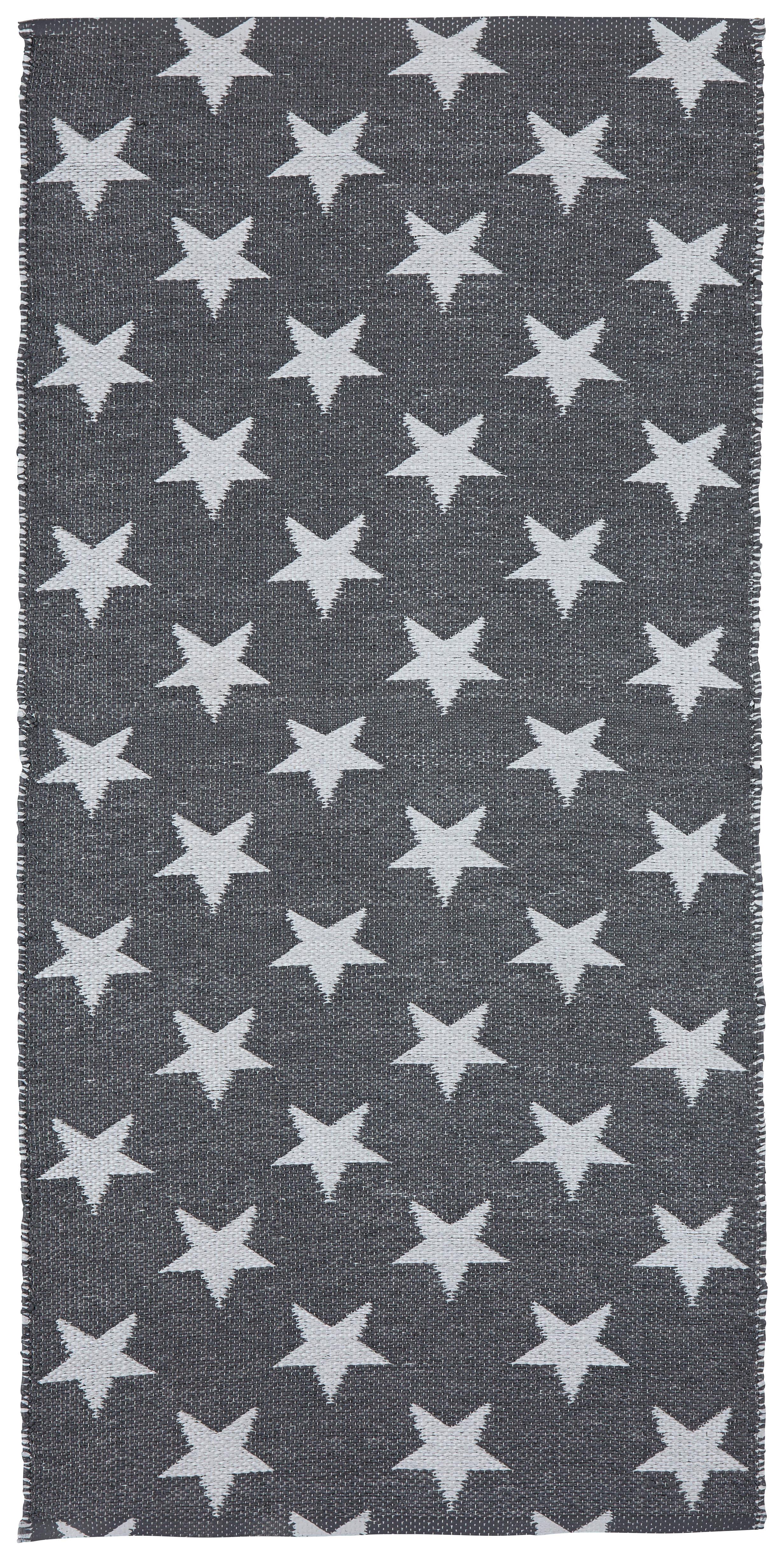 Outdoorteppich "Stars" ca. 70x140 cm, grau/weiß - Weiß/Grau, MODERN, Textil (70/140cm)