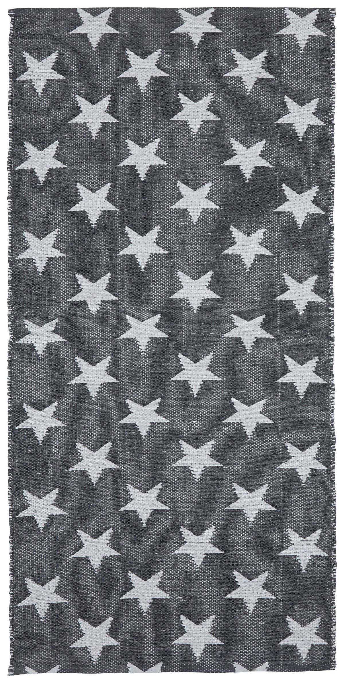 Outdoorteppich "Stars" ca. 70x140 cm, grau/weiß - Weiß/Grau, MODERN, Textil (70/140cm)