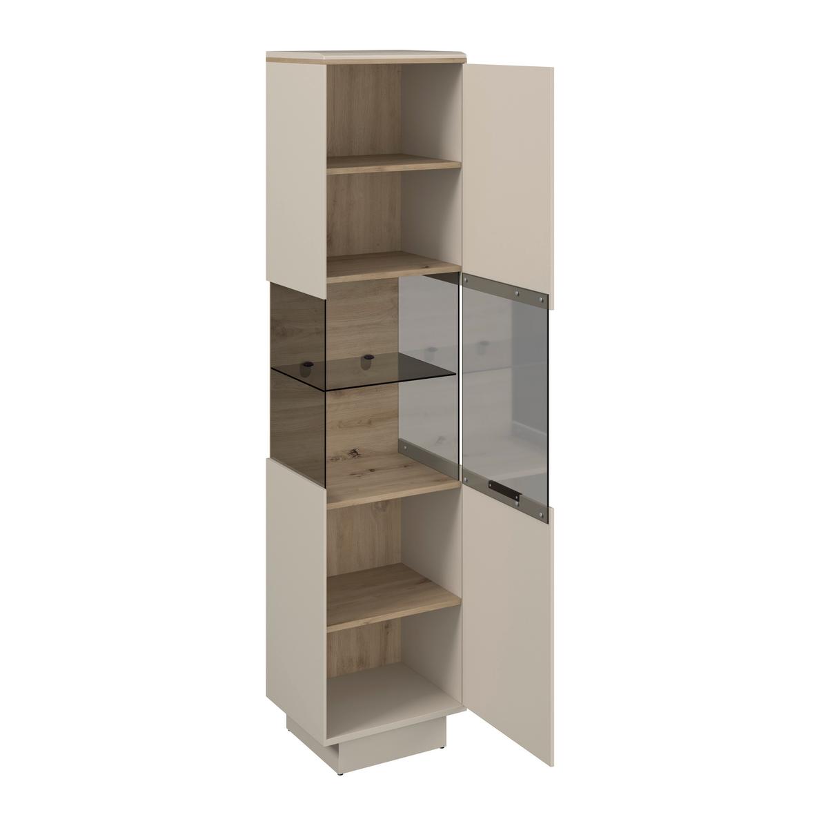 Vitrina Darius - kašmir/hrast Artisan, Trend, staklo/drvni materijal (45/195,5/37cm) - Modern Living