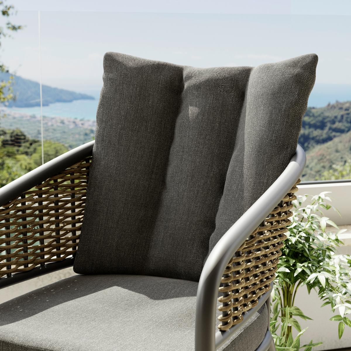Balkonski Set Tess - antracit, Moderno, staklo/tekstil (174/75/61cm) - Mömax