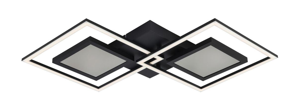 Stropna Led-svetilka Preceval - črna, kovina/umetna masa (41,8/75,3/6,7cm) - Premium Living