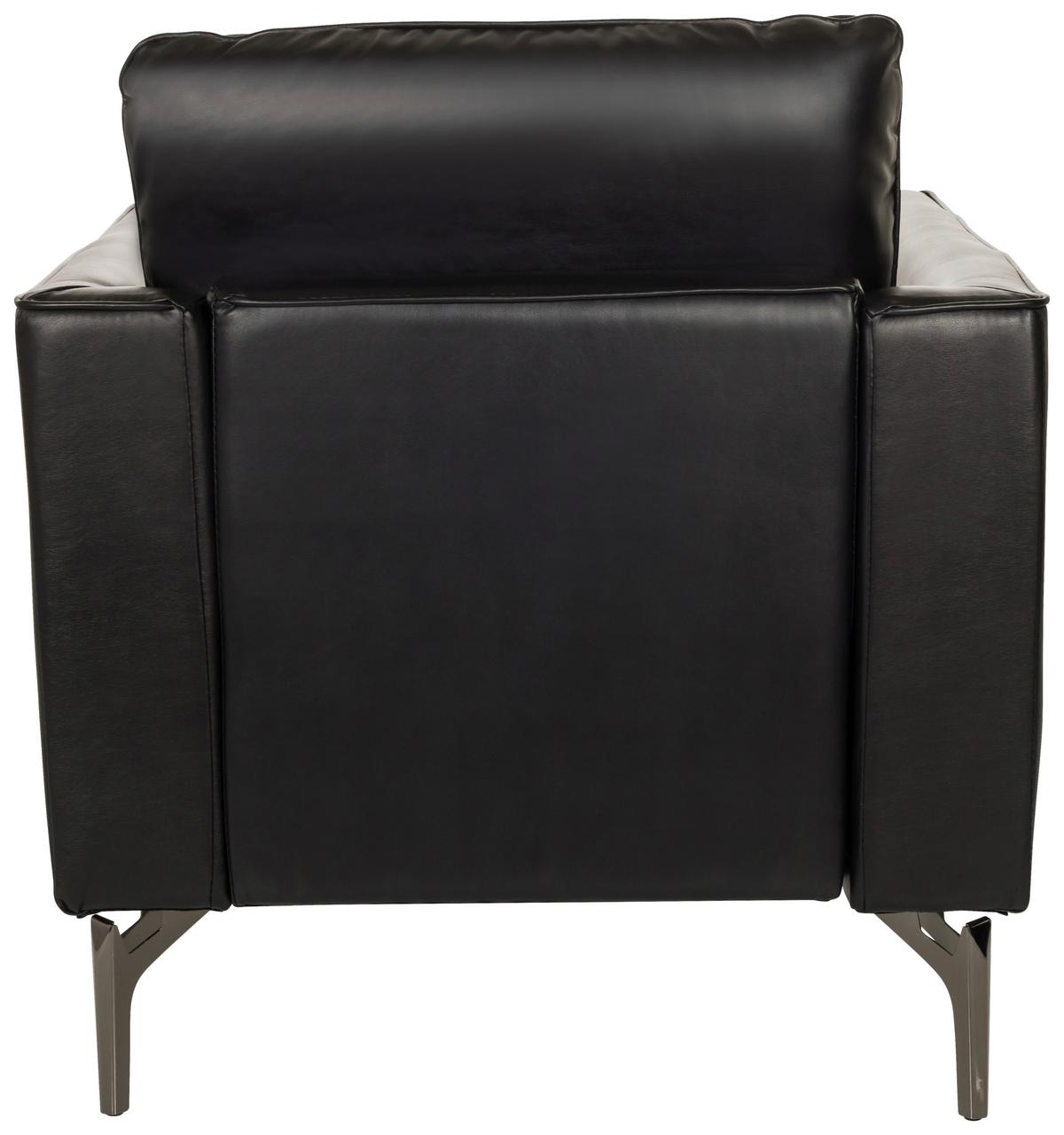 Fotelj Bavero, Črna - črna, Moderno, kovina/usnje (75/65/73cm) - MID.YOU