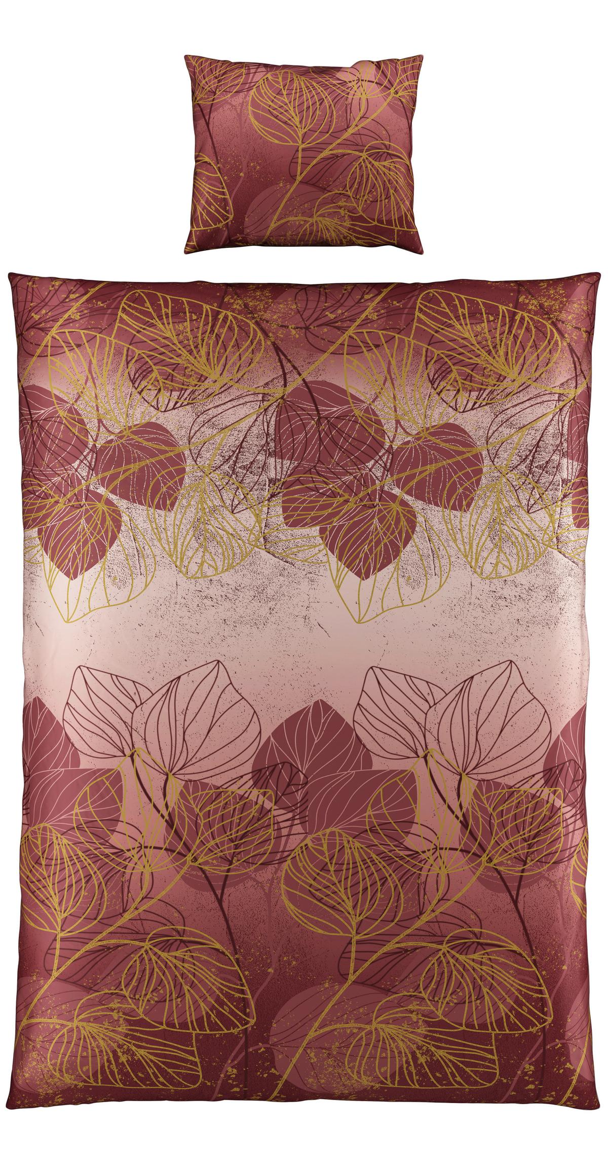 Bettwäsche Britt ca. 160x210cm - Weinrot, Konventionell, Textil (160/210cm) - Premium Living