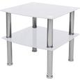 Masă Auxiliară Peter - alb/culoare crom, Modern, sticlă/metal (45/43/45cm) Masă Auxiliară Peter - alb/culoare crom, Modern, sticlă/metal (45/43/45cm)