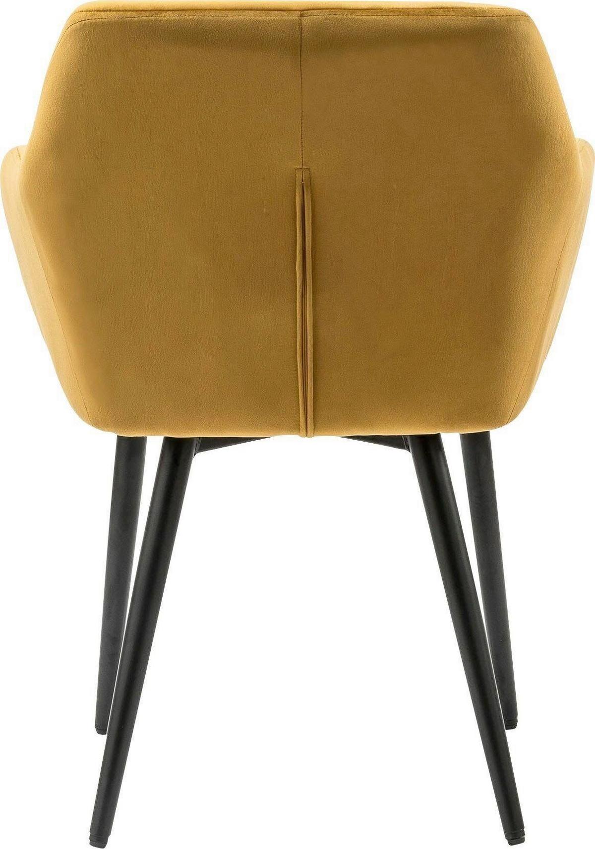 Naslanjač Samt, Rumena - rumena/črna, Moderno, kovina/tekstil (61/85/45cm) - Livetastic