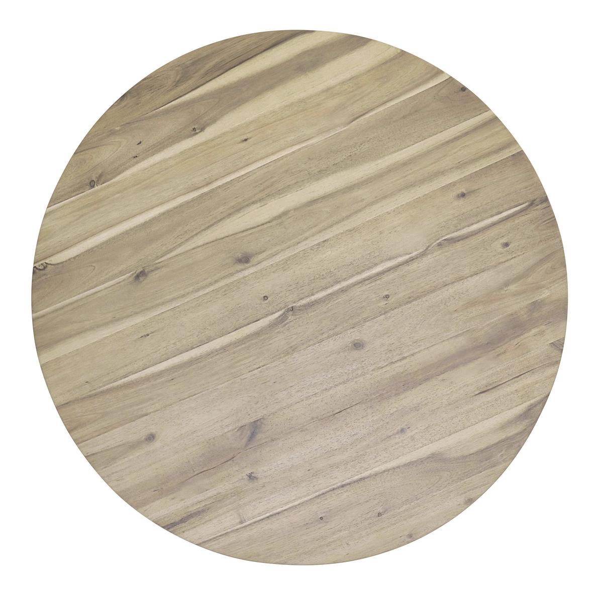 Esstisch rund Gemma Akazie massiv Ø ca. 100 cm - Schwarz/Akaziefarben, MODERN, Holz/Metall (100/76cm) - Bessagi Home