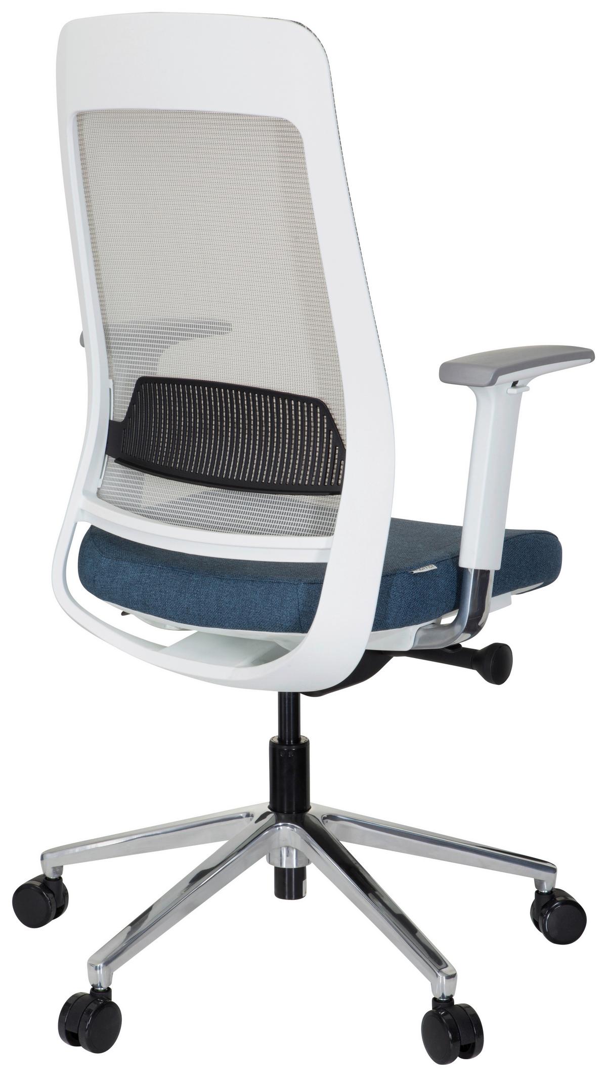Pisarniški Stol Chiaro T1 White, Modra, Siva - modra/siva, Moderno, kovina/umetna masa (67/118/63cm) - MID.YOU