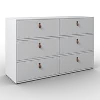Kommode Mick Weiß MDF - Schwarz/Braun, MODERN, Kunststoff/Textil (120/75/40cm) - Bessagi Home