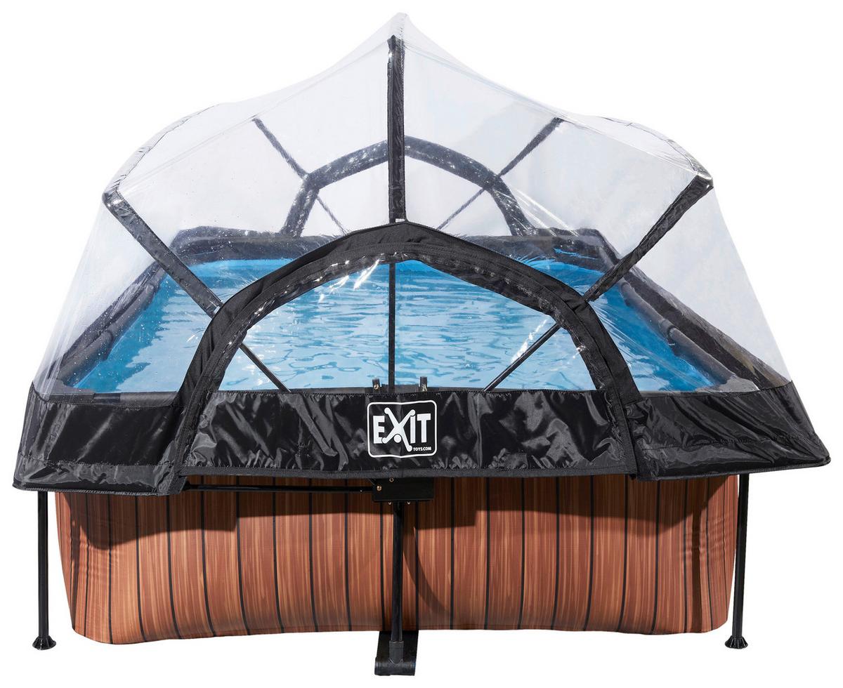 Bazen Exit Wood Pool, 220x150cm - rjava, Konvencionalno, kovina (220/150/65cm) - EXIT Toys
