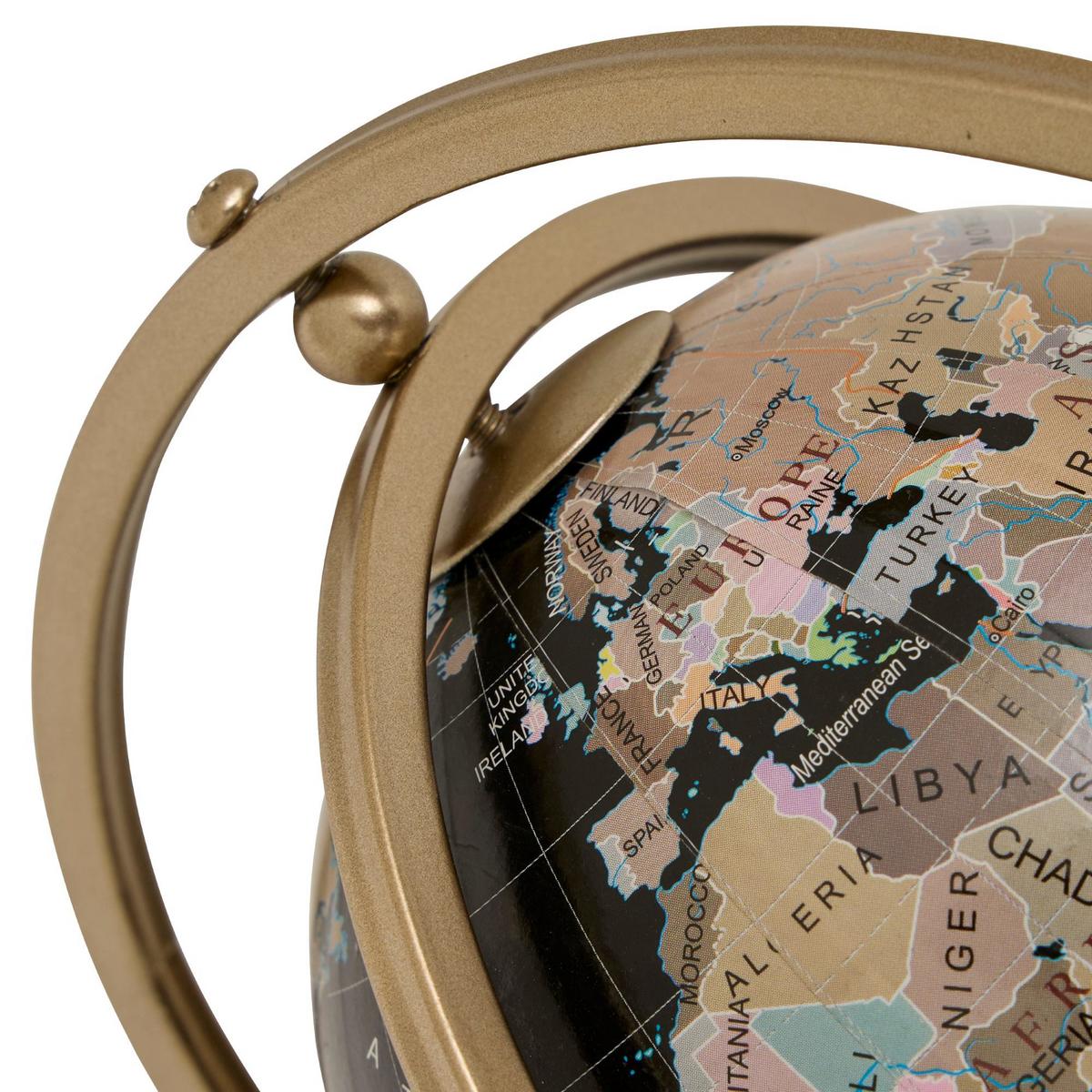 Decorațiune glob pământesc Bota cca. 20x24 cm - auriu/negru, Basics, plastic/metal (20,5/11/24cm)