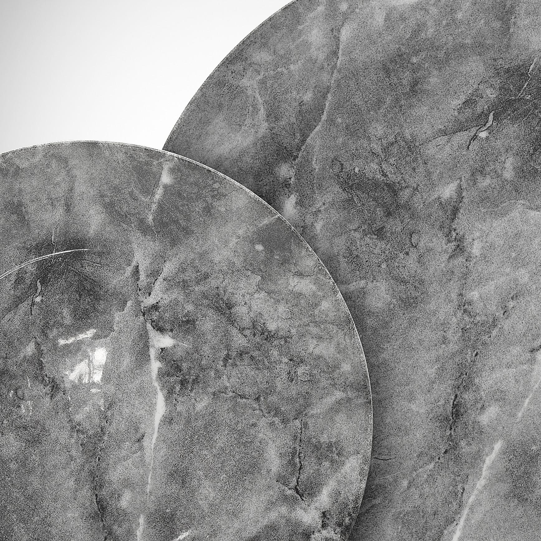 Kombiservice Marble aus Porzellan, 16-teilig - Schwarz/Grau, Modern, Keramik - Premium Living