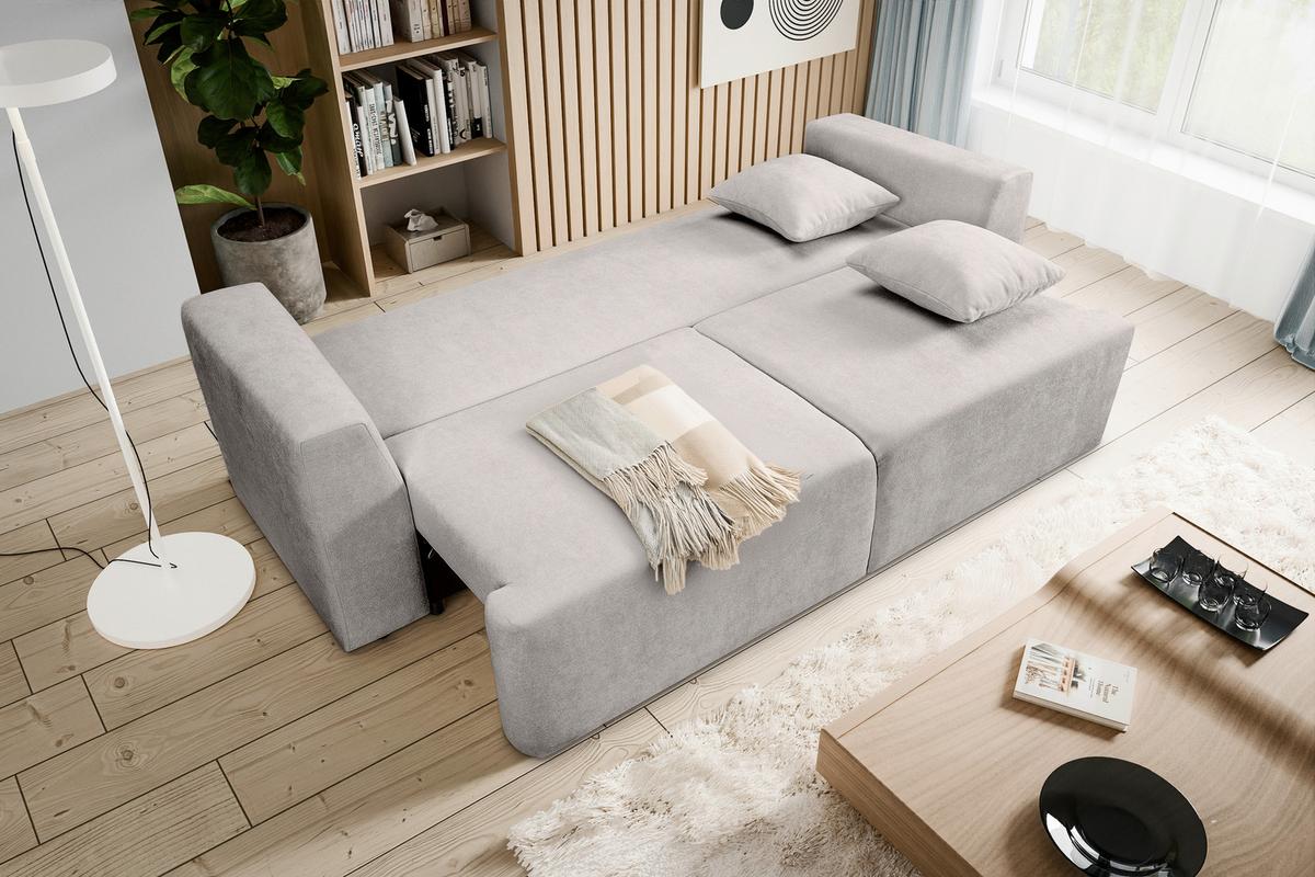 Schlafsofa Point Hellgrau - Hellgrau/Schwarz, Basics, Holz/Kunststoff (250/95/99cm) - MID.YOU