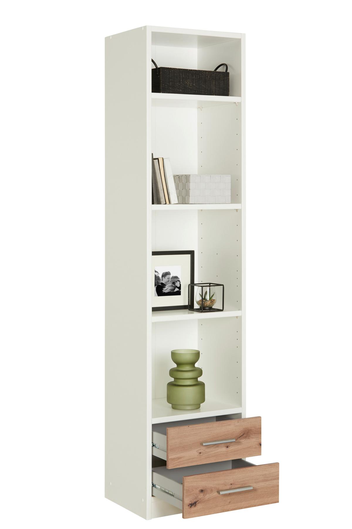 Regal Young - bijela/hrast Artisan, Konvencionalno, drvni materijal/plastika (47/197/38cm) - Modern Living
