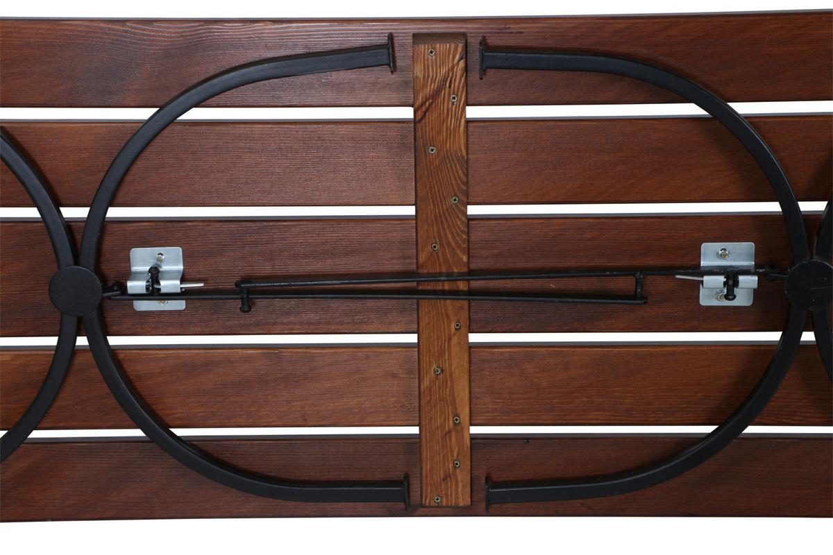 Biertischgarnitur Bavaria Braun/Schwarz - Dunkelbraun, MODERN, Holz/Metall (60/60/180cm) - Gardenson