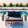 Sonneninsel Pia Dunkelgrau Akazie/Outdoorstoff - Dunkelgrau, MODERN, Holz/Textil (130/75/80-130cm) - Bessagi Garden