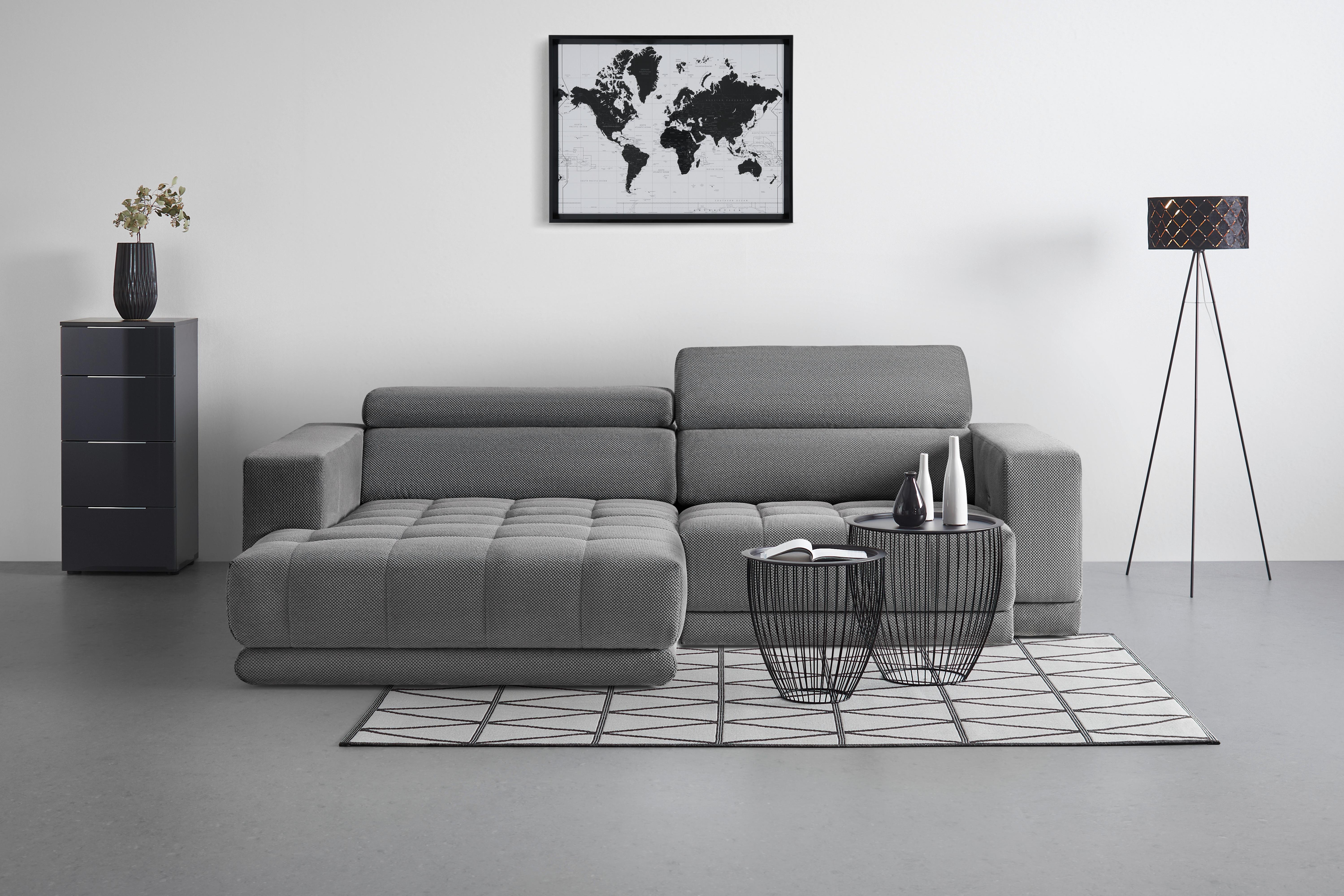 Kutna Garnitura Portland - siva/crna, Moderno, tekstil/plastika (197/98/275cm) - Premium Living