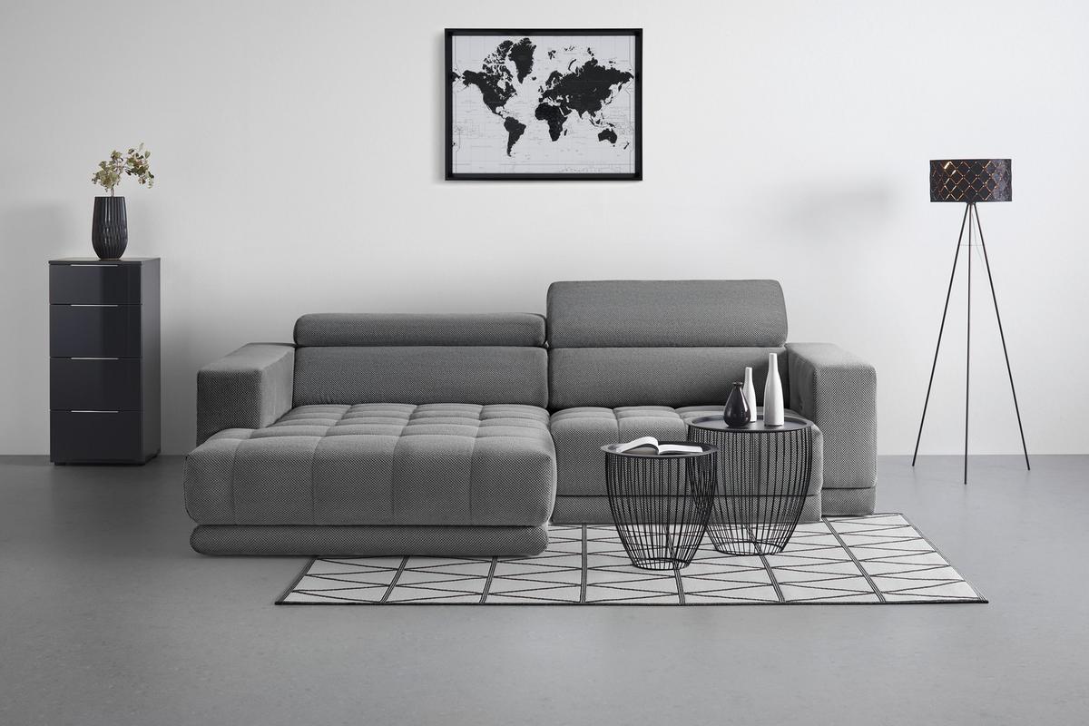 Kutna Garnitura Portland - siva/crna, Moderno, tekstil/plastika (197/98/275cm) - Premium Living