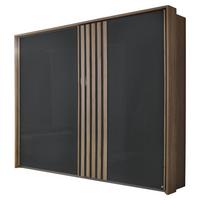 Ormar S Kliznim Vratima Mosbach - siva/boje hrasta, Design, staklo/drvni materijal (226/210/62cm) - MID.YOU