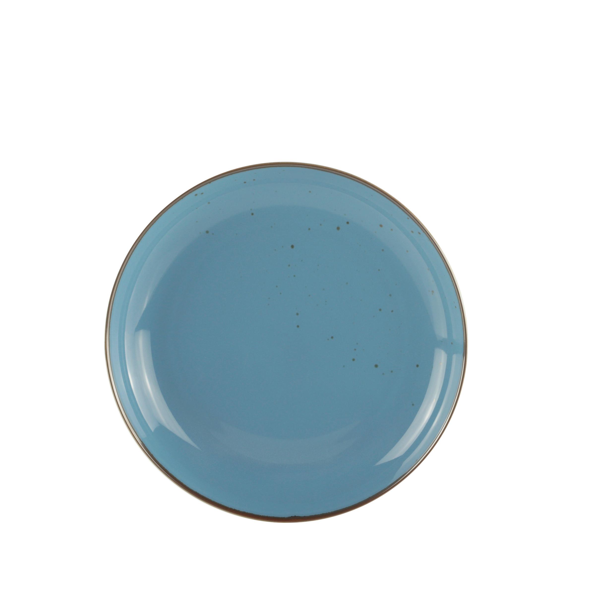 Dessertteller Capri aus Porzellan Ø 22cm - Blau, Modern, Keramik (22/3,2cm) - Mömax