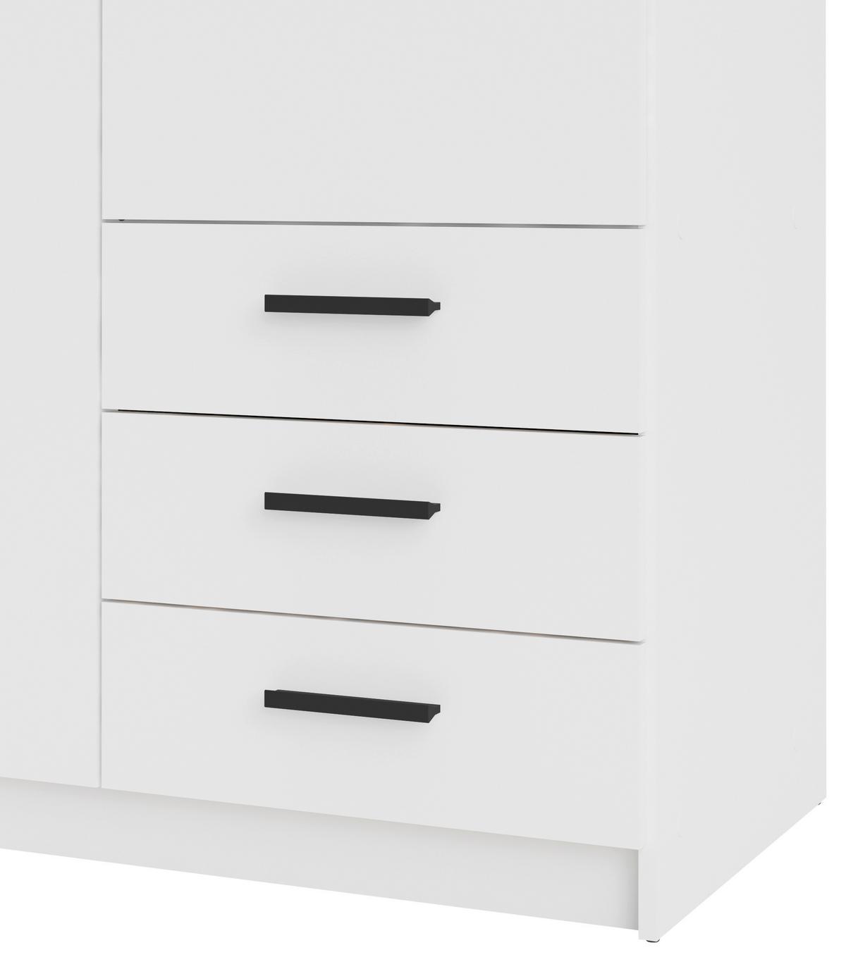 Omara Za Oblačila Sprint, Bela - črna/bela, Basics, kovina/leseni material (98,5/200,4/49,8cm) - MID.YOU