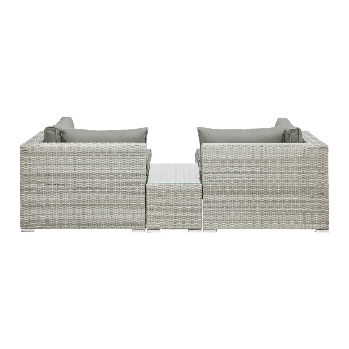 Loungegarnitur Parga in Grau - Grau, Modern, Glas/Kunststoff - Mömax