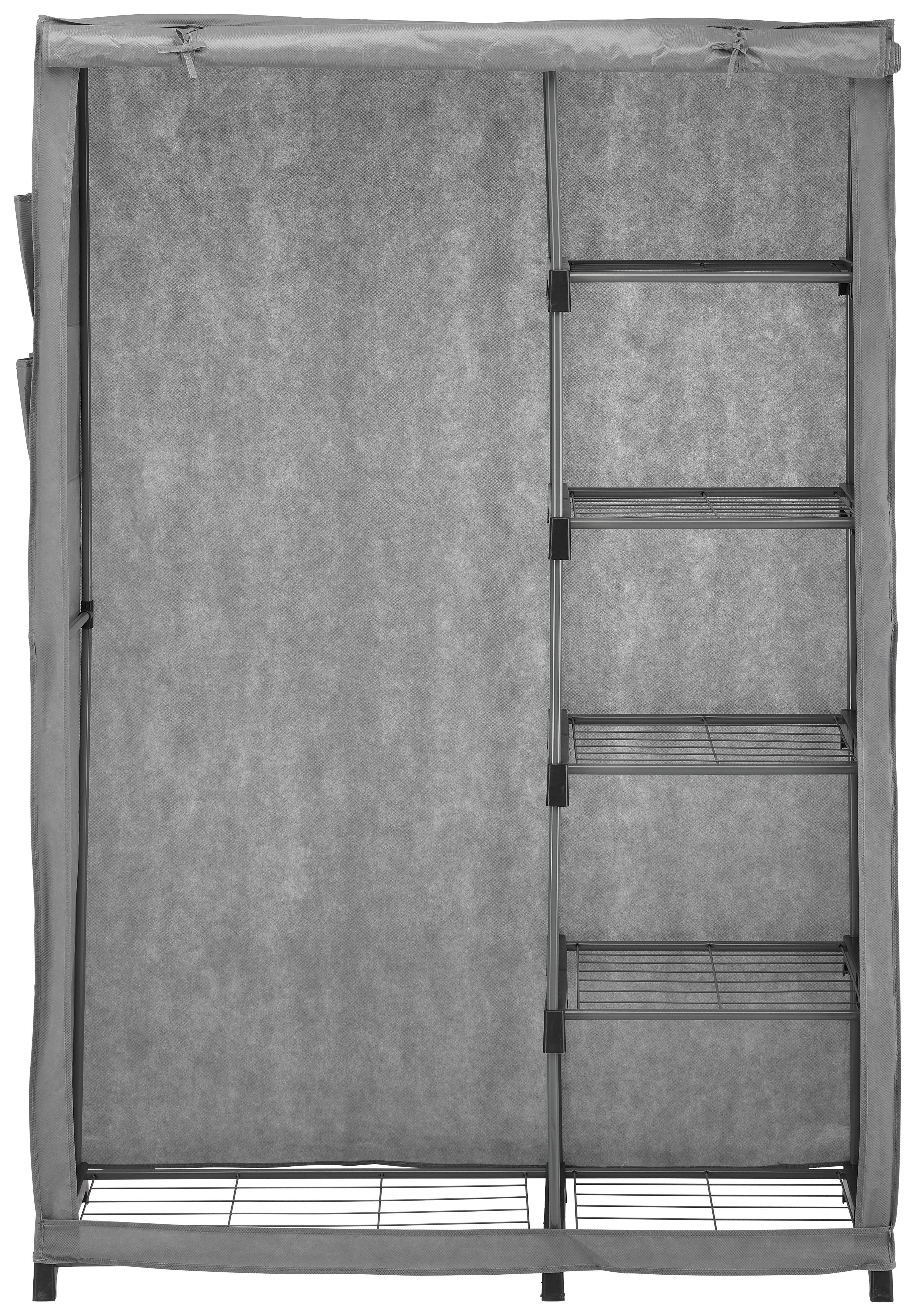 Stoffschrank in Grau - Grau, Textil/Metall (116/173/50cm) - Modern Living