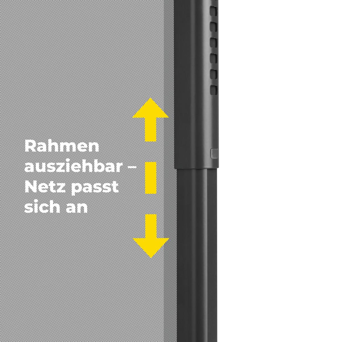 SIATKA PRZECIW KOMAROM TELESKOP INSEKTENSCHUTZGITTER - antracytowy, Basics, tworzywo sztuczne/metal (115/135cm)