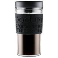 Thermobecher Bodum Travel Mug Schwarz/Transparent ca. 0,35l - Transparent/Schwarz, KONVENTIONELL, Kunststoff (8/17cm) - Bodum