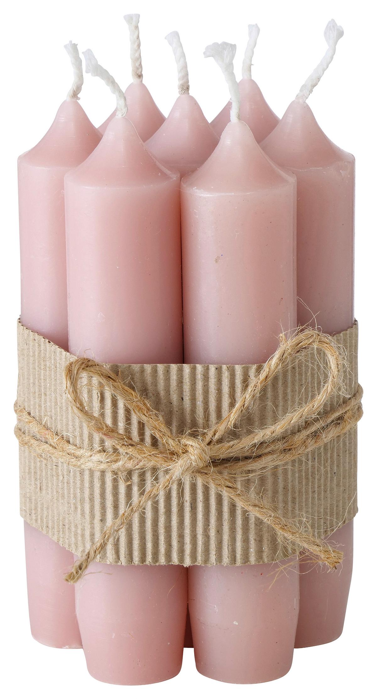 Set Namiznih Sveč Melia I - svetlo roza, Design, parafin (2,2/11cm) - Modern Living