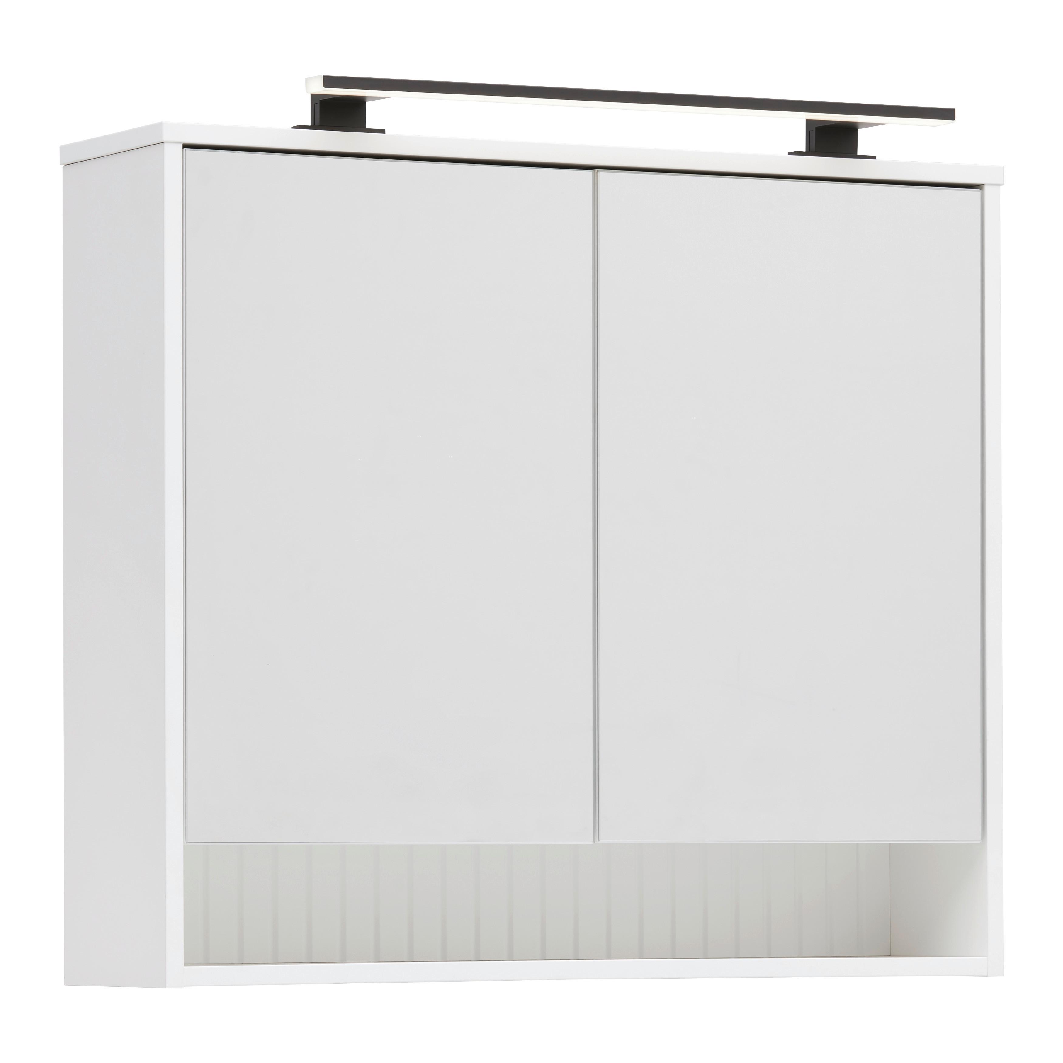 Spiegelschrank Aida Weiß - Weiß, MODERN, Glas/Holzwerkstoff (80/70/20cm) - Mömax