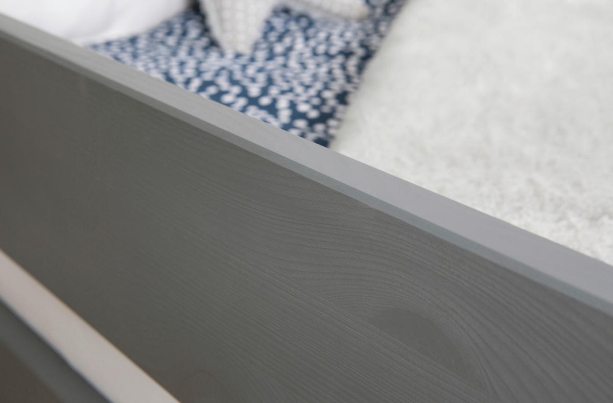 Bett Bennet mit Matratze ca. 90x200 cm Hellgrau - Hellgrau, MODERN, Holz/Textil (90/200cm) - MID.YOU