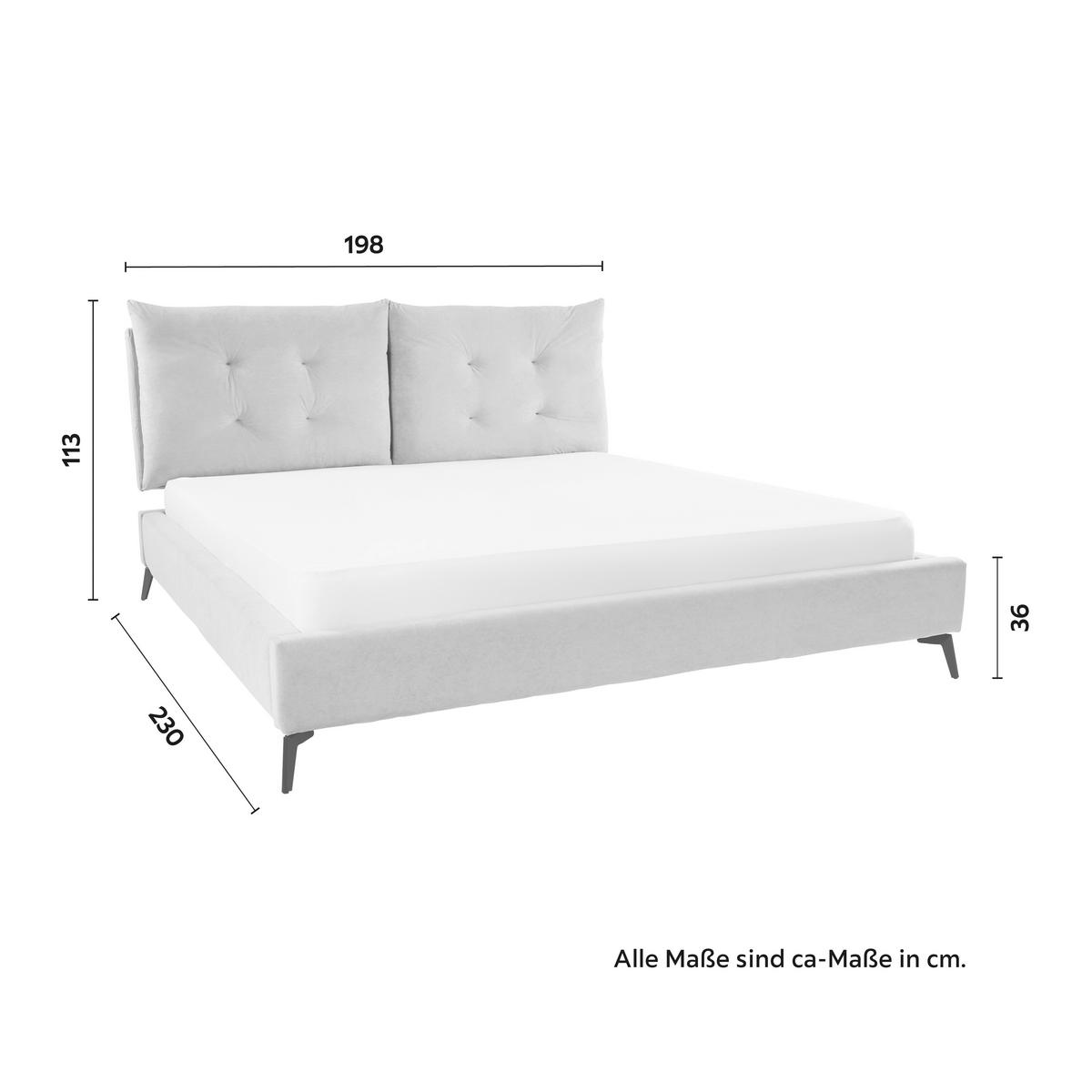 Pat tapițat gri deschis Dreamy cca 180X200 gri deschis - gri deschis, Modern, lemn/metal (180/200cm) - Bessagi Home