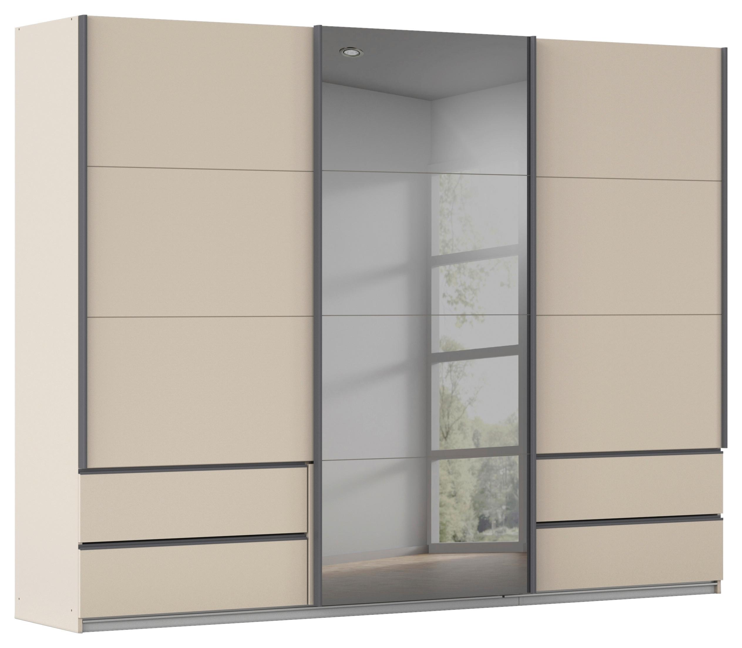 Schwebetürenschrank Elara Weiß/Champagnerfarben - Champagner/Weiß, KONVENTIONELL, Holzwerkstoff (271/210/62cm) - Premium Living