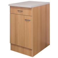 Küchenunterschrank in Buchefarbe 'Nano' - Edelstahlfarben/Beige, MODERN, Holzwerkstoff/Kunststoff (50/85/57cm) - FlexWell