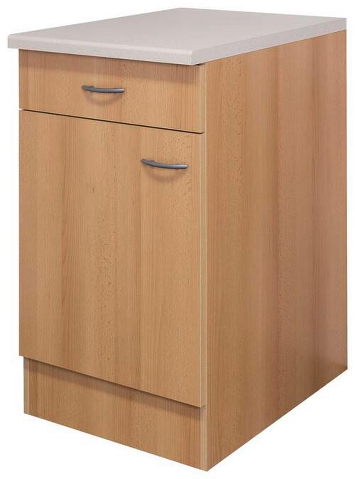 Küchenunterschrank in Buchefarbe 'Nano' - Edelstahlfarben/Beige, MODERN, Holzwerkstoff/Kunststoff (50/85/57cm) - FlexWell
