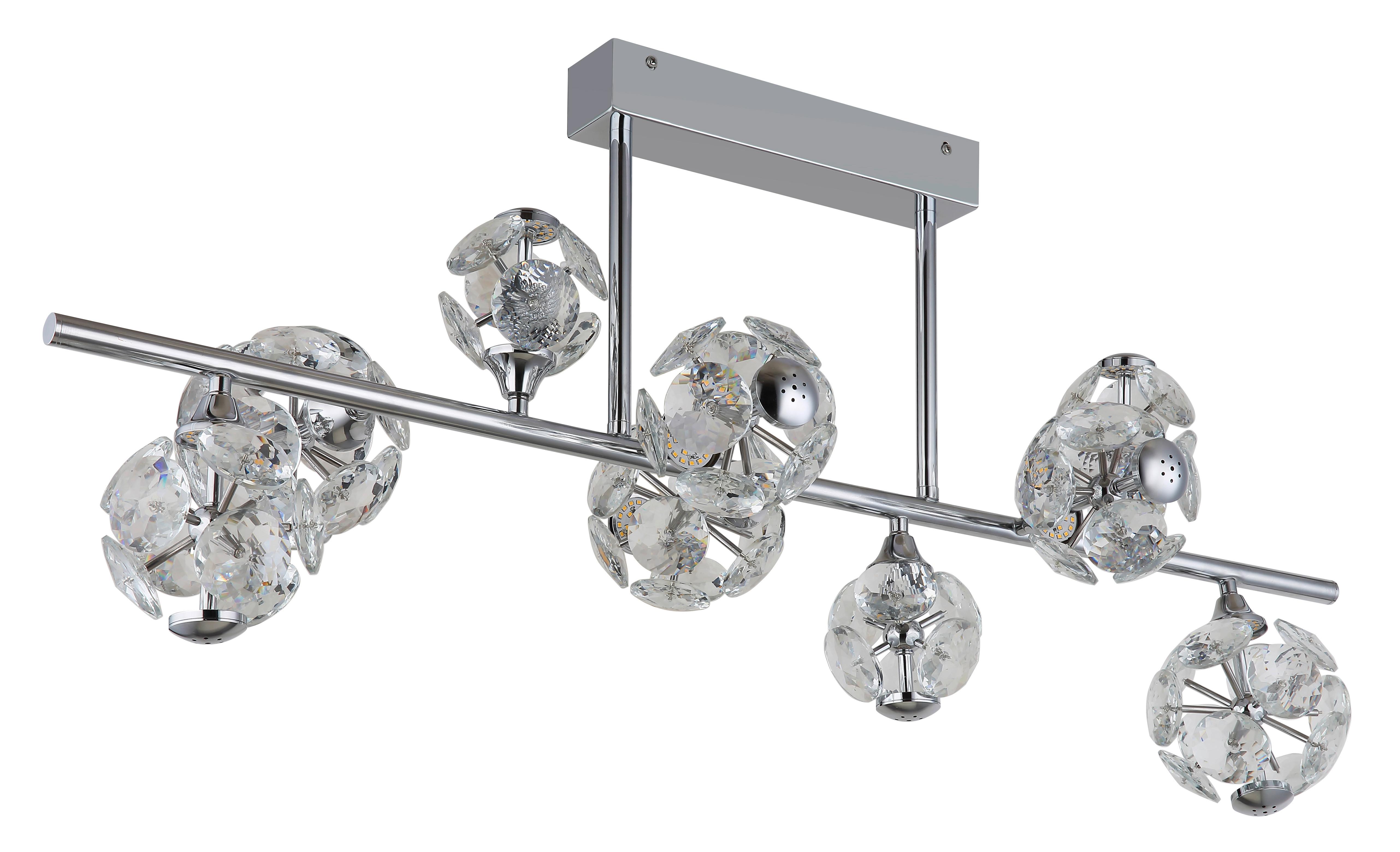 LED-DECKENLEUCHTE 16047-9DC VIRINA - Klar/Chromfarben, Konventionell, Glas/Metall (101/34,5/45cm) - Globo