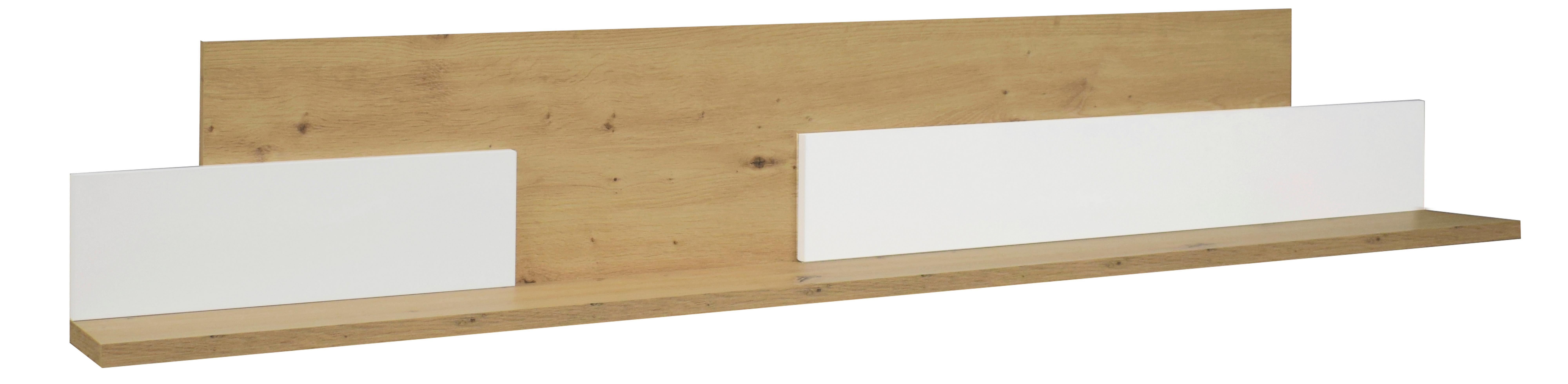 Wandboard Halvar Weiß/Eiche Artisan - Weiß/Eiche Artisan, MODERN, Holzwerkstoff (150/25/17cm) - Premium Living